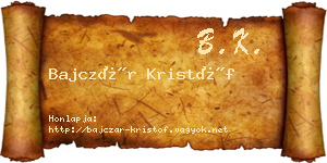 Bajczár Kristóf névjegykártya